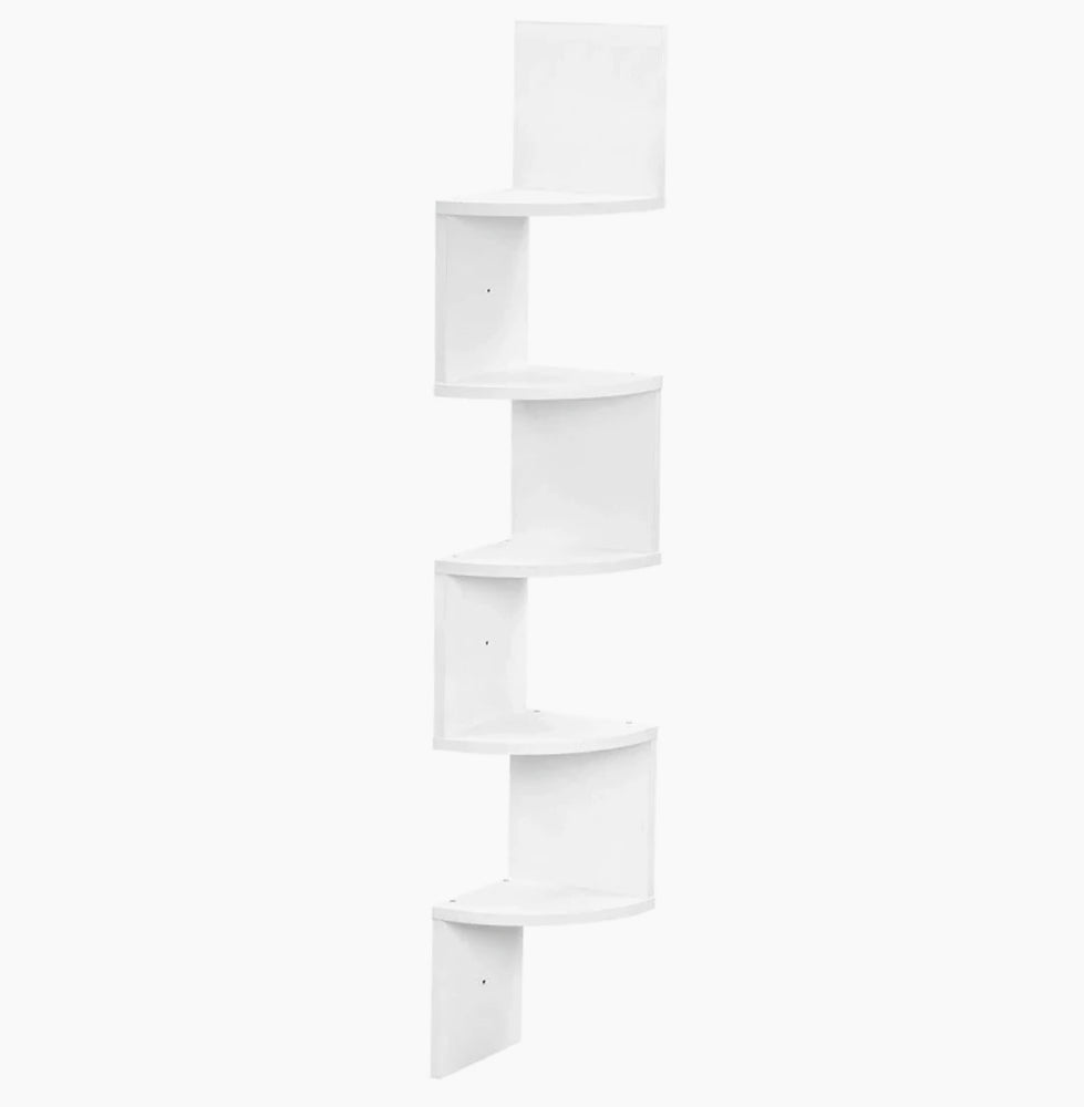 Mensola angolare MDF – 5 ripiani verticale a zig-zag - ambraled
