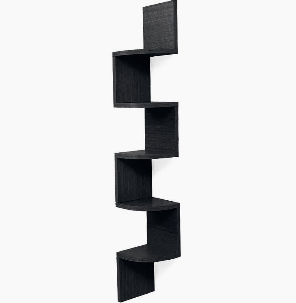 Mensola angolare MDF – 5 ripiani verticale a zig-zag - ambraled