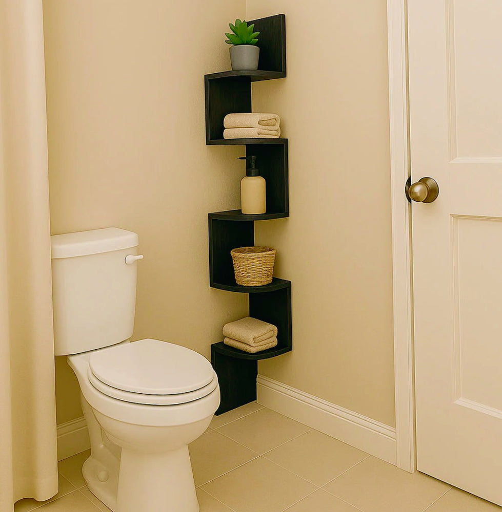 Mensola angolare MDF – 5 ripiani verticale a zig-zag - ambraled