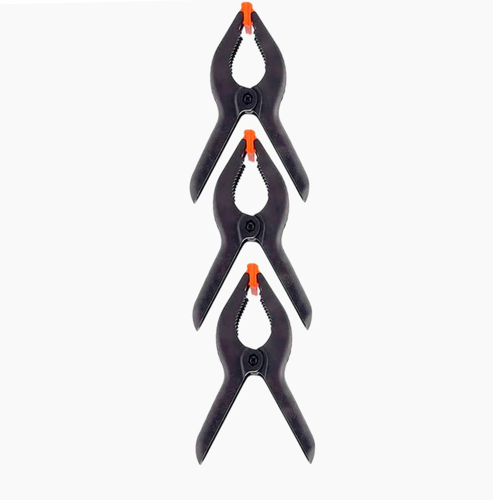 Morsetti a molla nylon 3pc – 9cm pinza 40mm apertura - ambraled