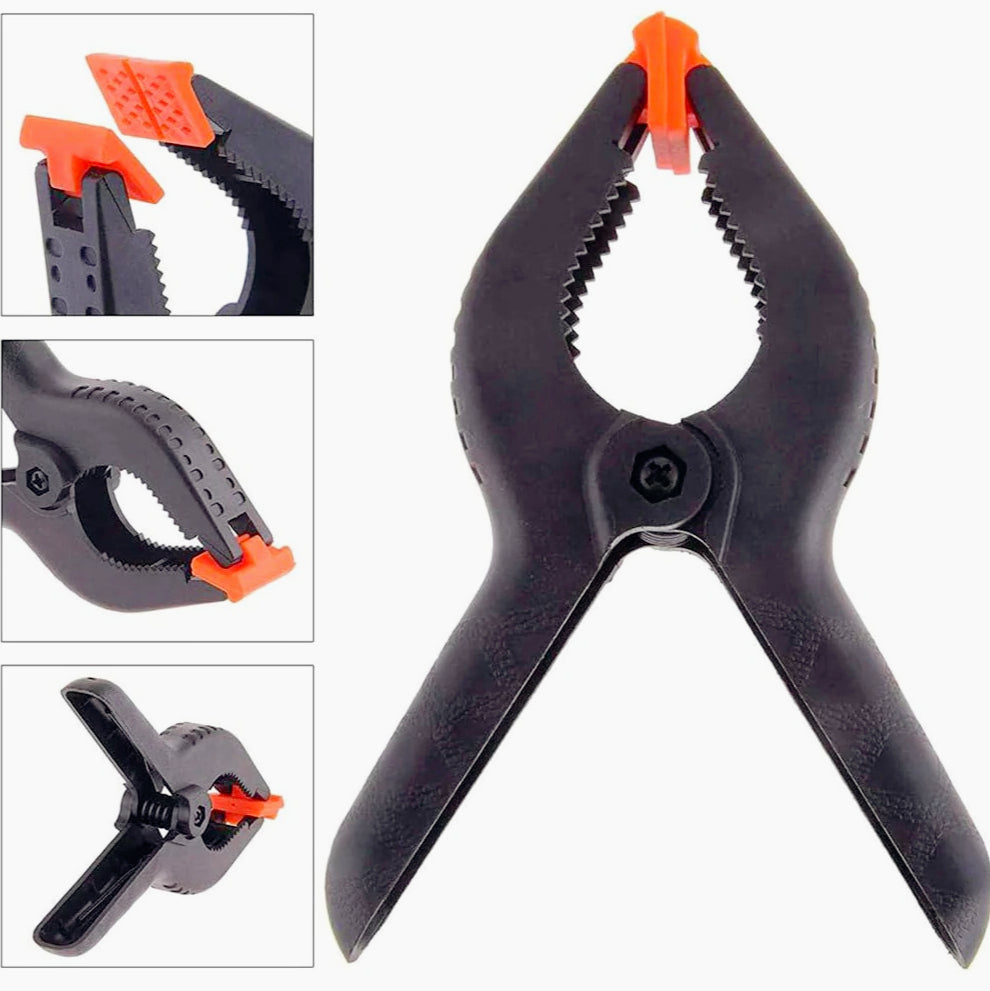 Morsetti a molla nylon 3pc – 9cm pinza 40mm apertura - ambraled