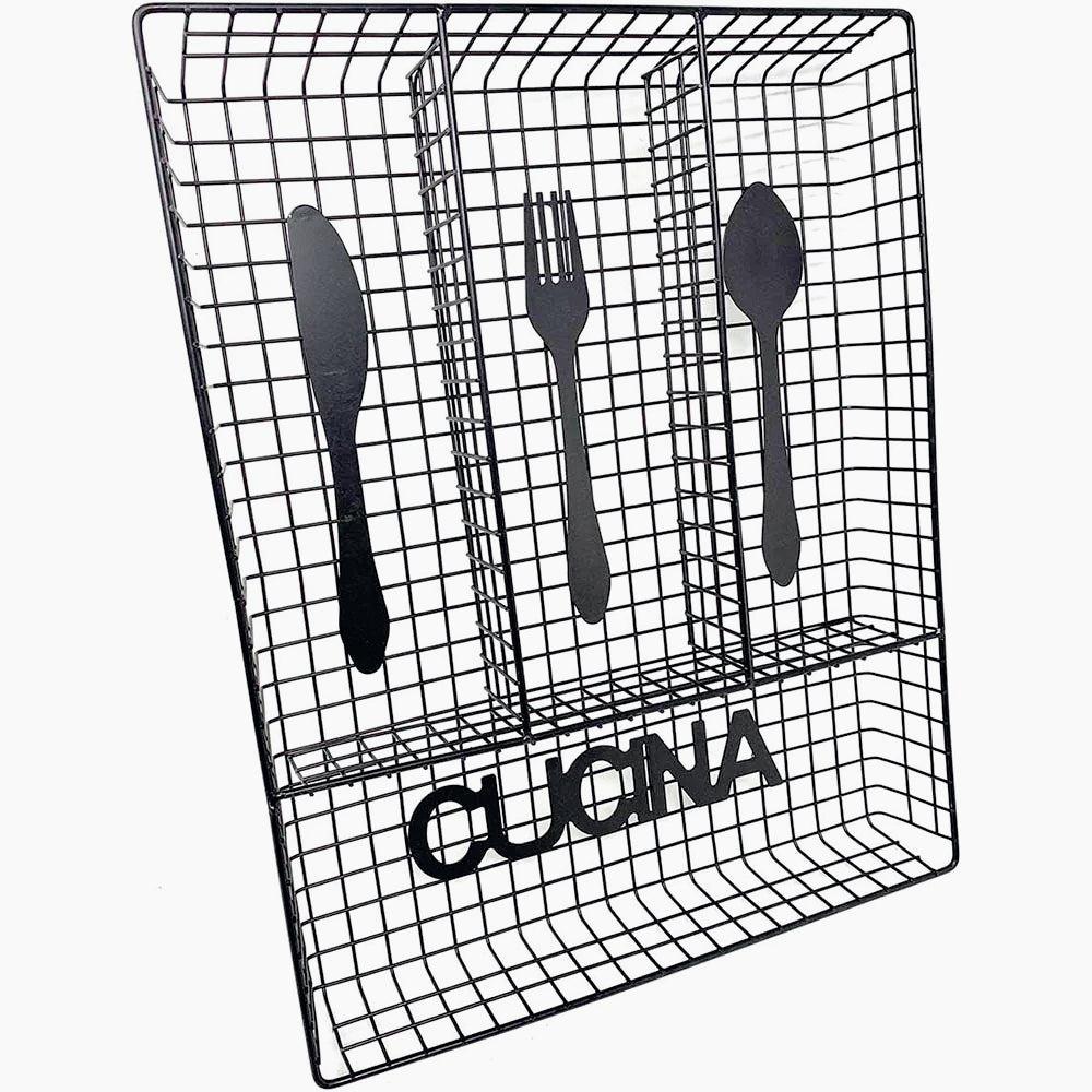 Portaposate da cassetto 4 scomparti in metallo organizer cassetti da cucina vassoio porta posate forato - ambraled