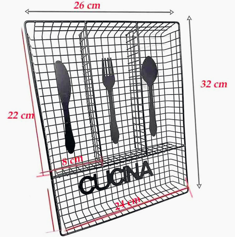 Portaposate da cassetto 4 scomparti in metallo organizer cassetti da cucina vassoio porta posate forato - ambraled