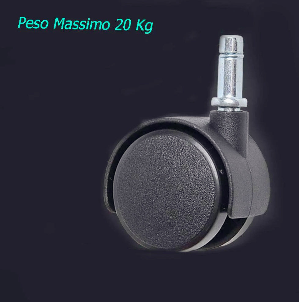 Set 4 rotelle girevoli 40 mm 360° per mobili e sedie - ambraled