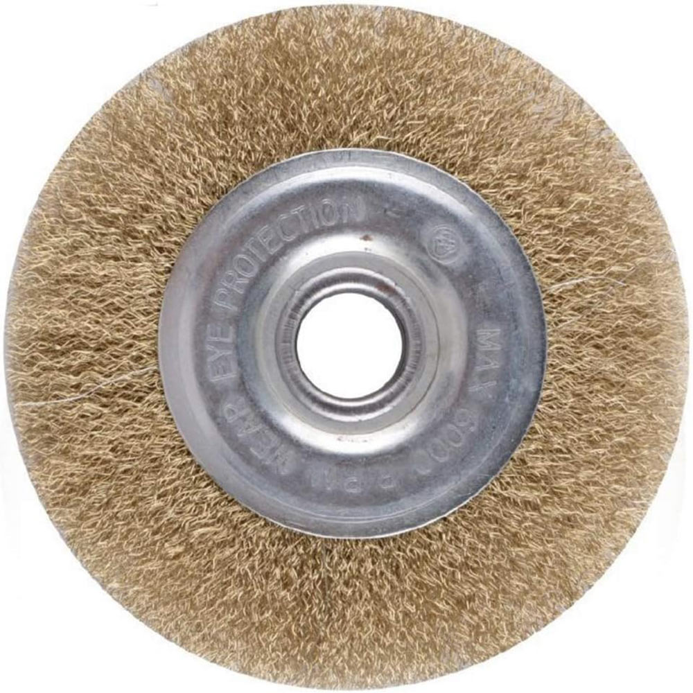 Spazzola a disco per trapano filo ferro ondulato ottonato 125-150mm - ambraled