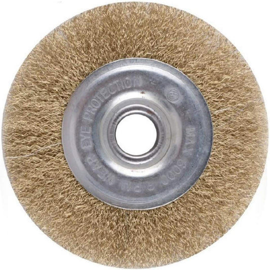 Spazzola a disco per trapano filo ferro ondulato ottonato 125-150mm - ambraled