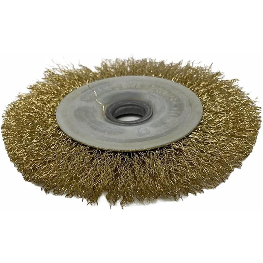 Spazzola a disco per trapano filo ferro ondulato ottonato 125-150mm - ambraled