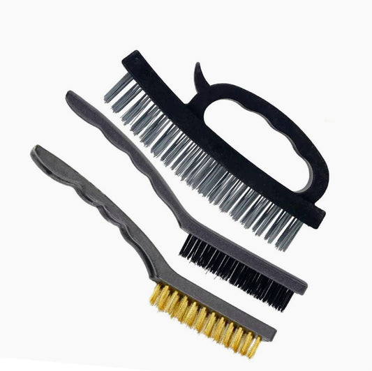 Set 3 spazzole con fili in ferro per ruggine calcare sverniciare - ambraled