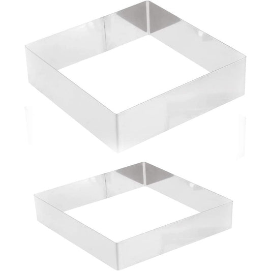 Stampo per torte anello quadrato per dolci mousse cake design 2 pezzi - ambraled