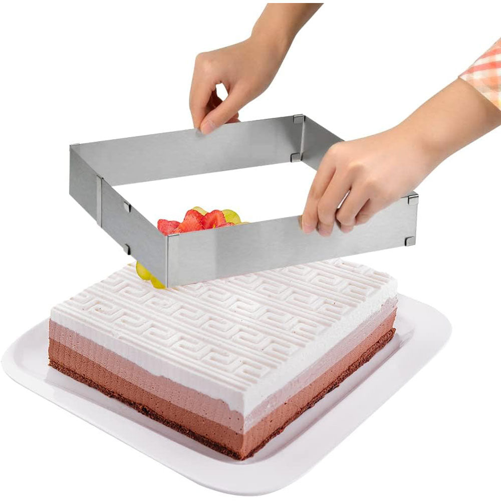 Stampo per torte anello quadrato per dolci mousse cake design 2 pezzi - ambraled