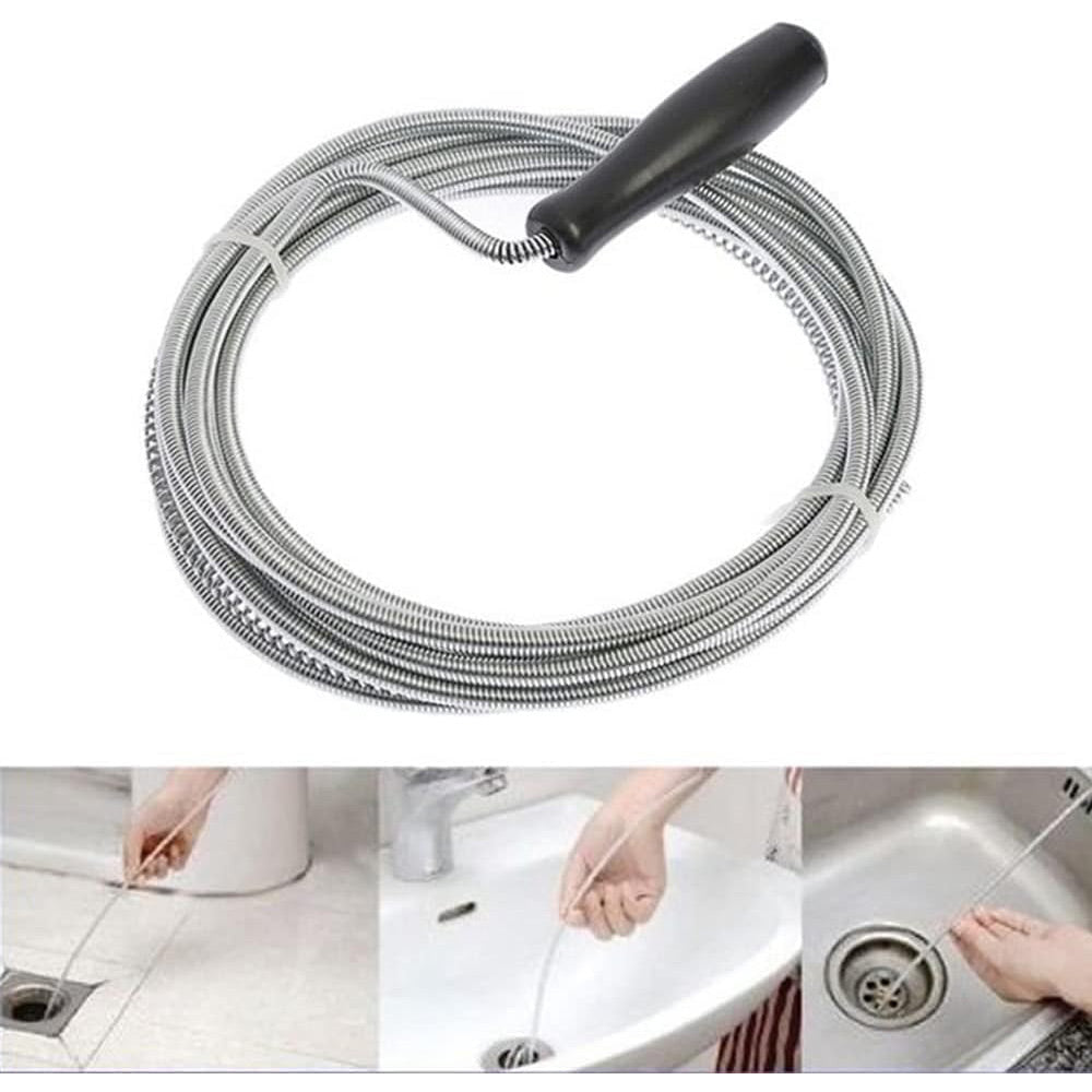 Sturalavandino flessibile a molla 3m sonda manuale spirale x scarichi - ambraled