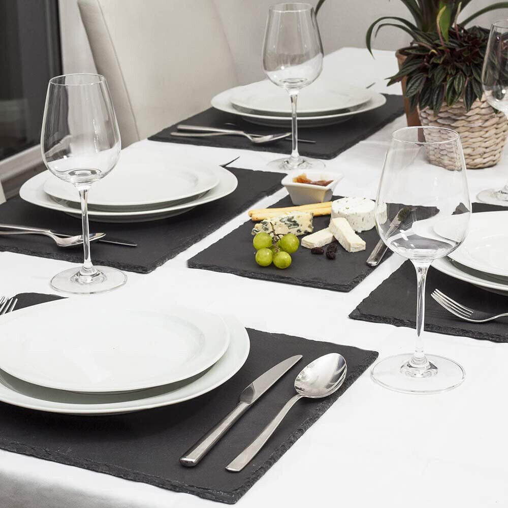 Vassoio da portata in ardesia rettangolare 30x15cm piatto x aperitivo - ambraled