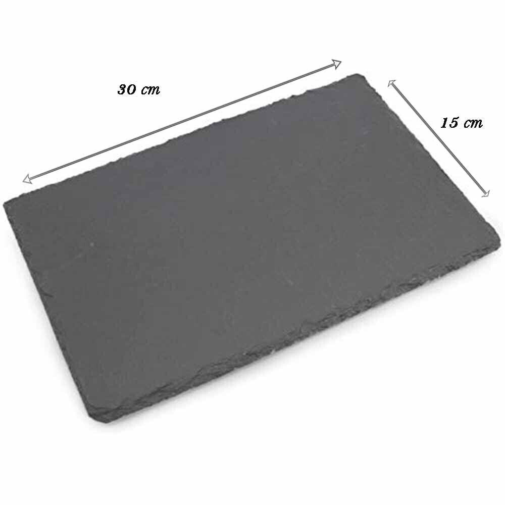 Vassoio da portata in ardesia rettangolare 30x15cm piatto x aperitivo - ambraled