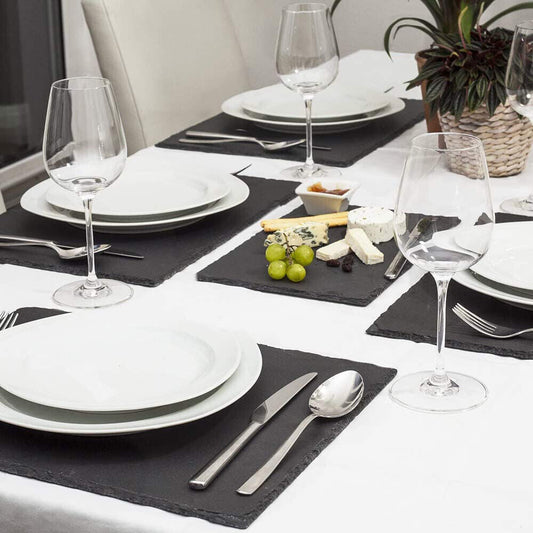 Vassoio da portata in ardesia rettangolare 30x20 cm piatto aperitivo - ambraled