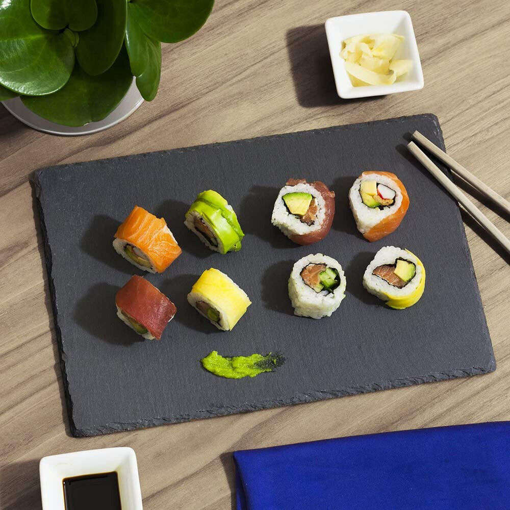 Vassoio da portata in ardesia rettangolare 30x20 cm piatto aperitivo - ambraled