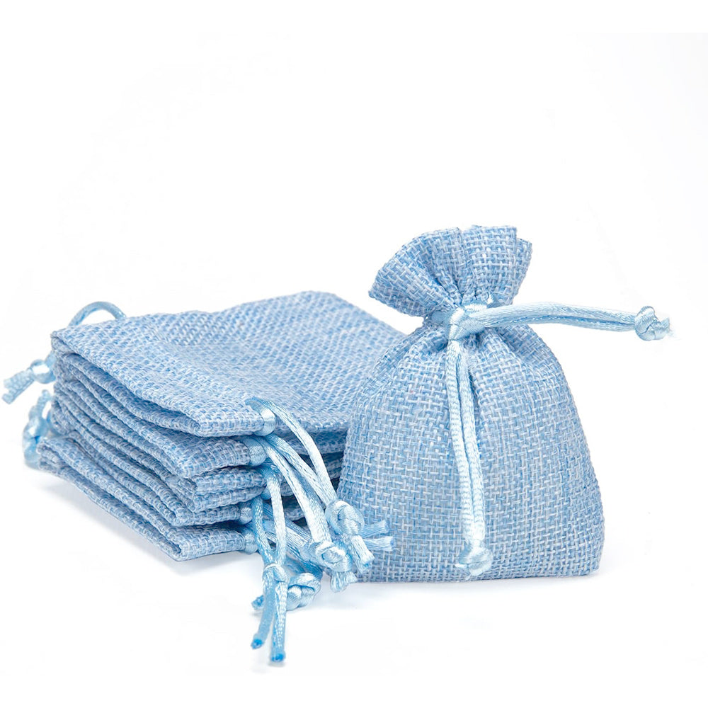 Sacchetti portaconfetti juta 12 PZ con cordoncino per regalo eventi - ambraled