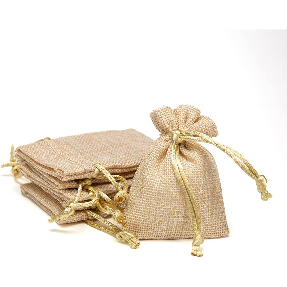 Sacchetti portaconfetti juta 12 PZ con cordoncino per regalo eventi - ambraled