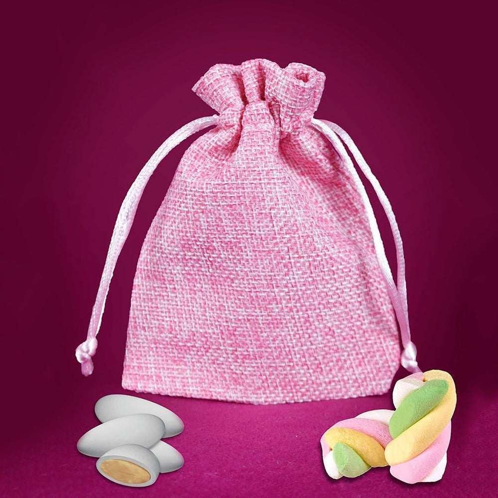 Sacchetti portaconfetti juta 12 PZ con cordoncino per regalo eventi - ambraled