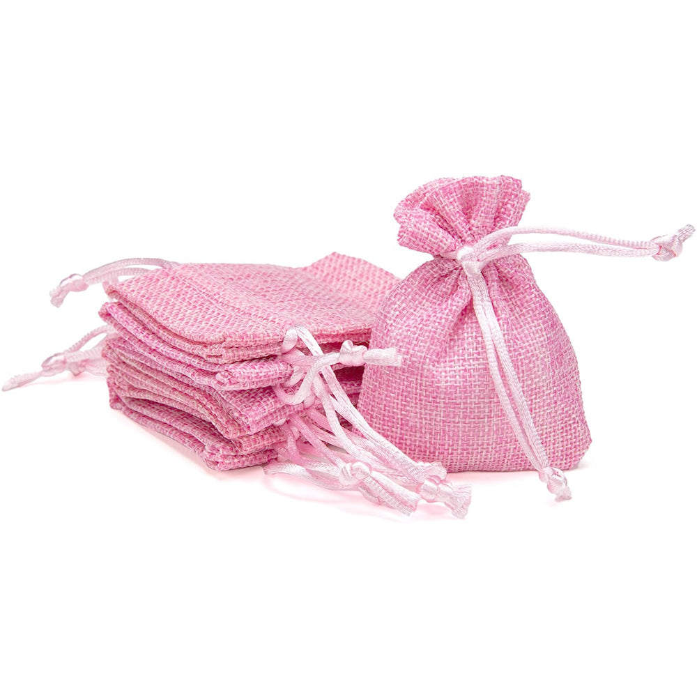 Sacchetti portaconfetti juta 12 PZ con cordoncino per regalo eventi - ambraled