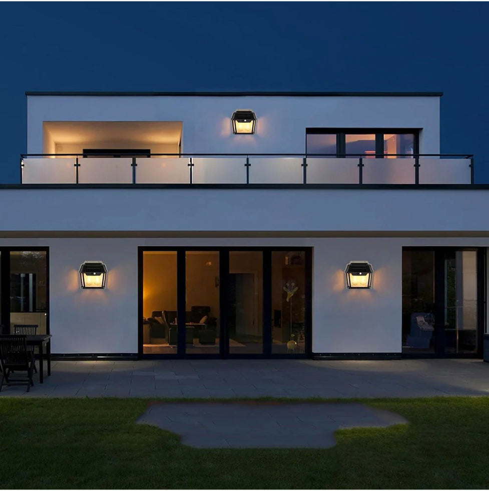 Applique solare 2W – Con sensore crepuscolare e di movimento, protezione IP65 - ambraled