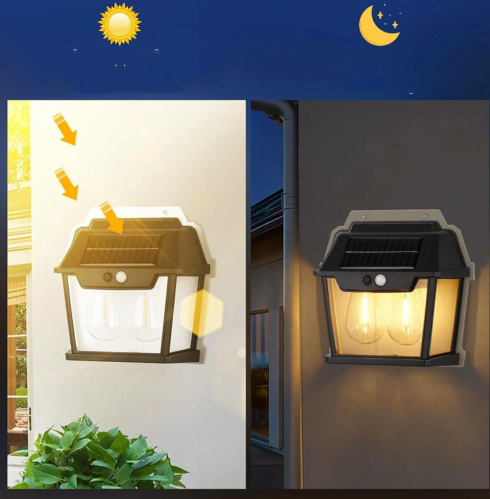 Applique solare 2W – Con sensore crepuscolare e di movimento, protezione IP65 - ambraled