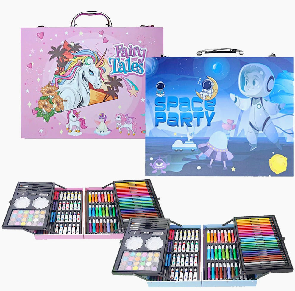 Set pittura artistico per bambini 145 pezzi valigetta colori - ambraled