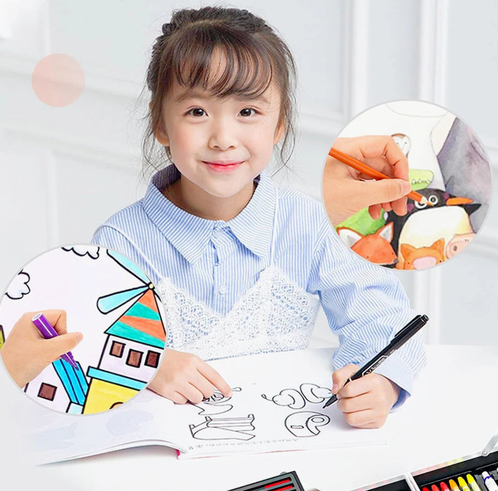 Set pittura artistico per bambini 145 pezzi valigetta colori - ambraled