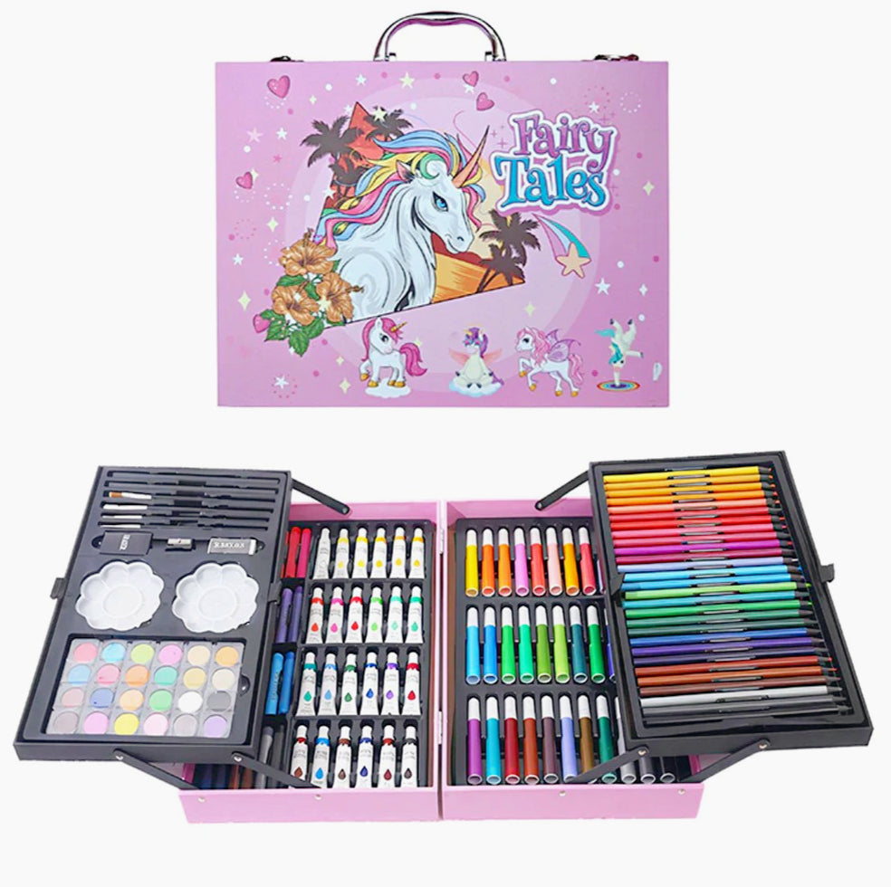 Set pittura artistico per bambini 145 pezzi valigetta colori - ambraled