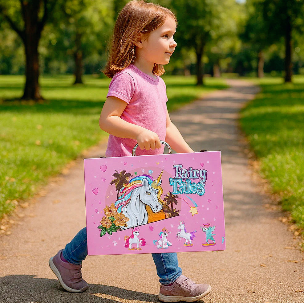 Set pittura artistico per bambini 145 pezzi valigetta colori - ambraled