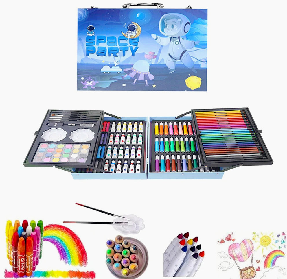 Set pittura artistico per bambini 145 pezzi valigetta colori - ambraled