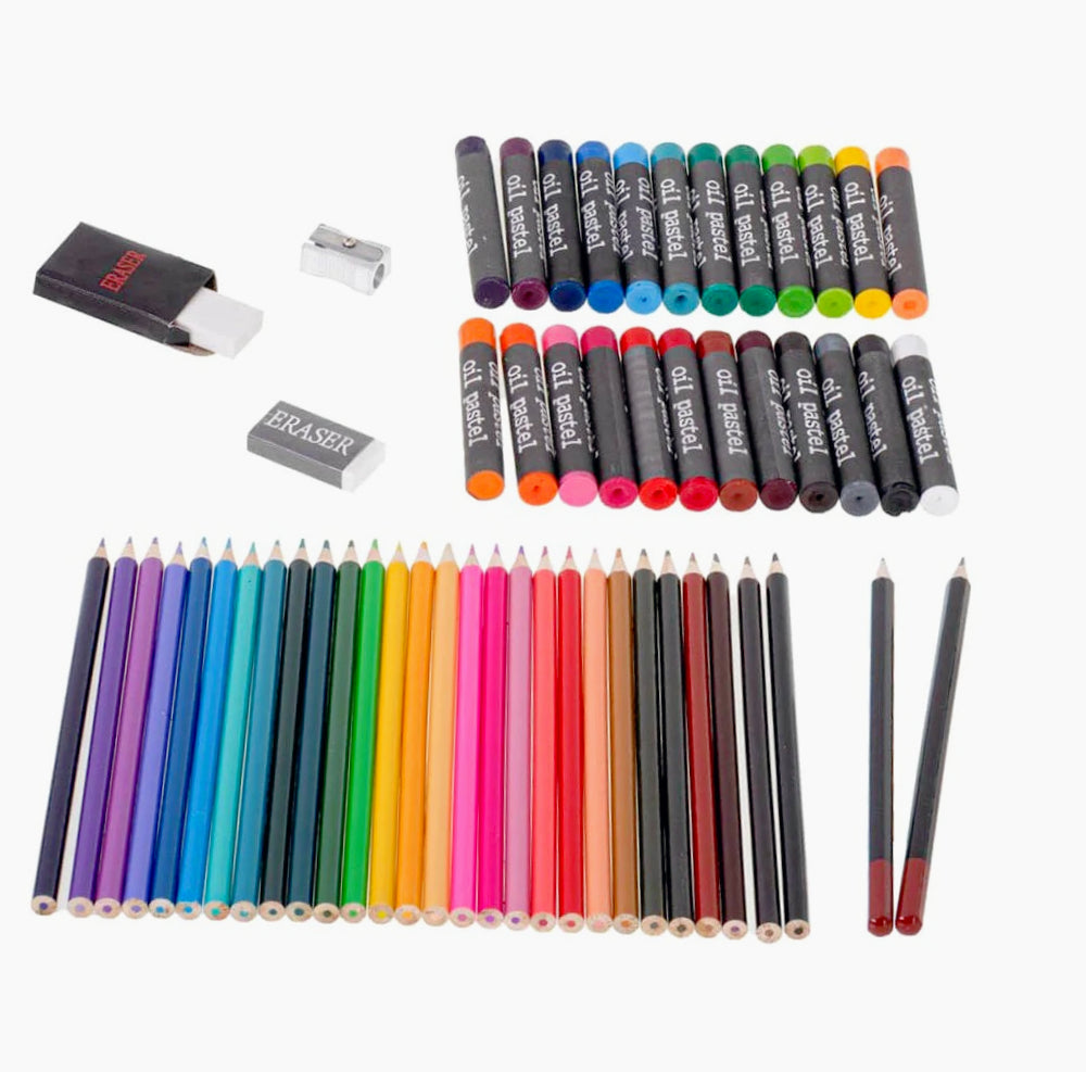 Set pittura artistico per bambini 145 pezzi valigetta colori - ambraled