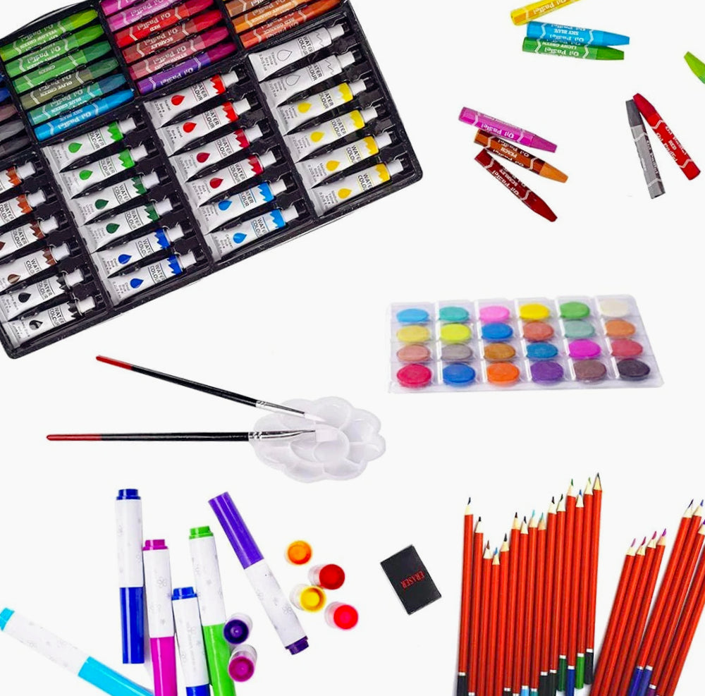 Set pittura artistico per bambini 145 pezzi valigetta colori - ambraled