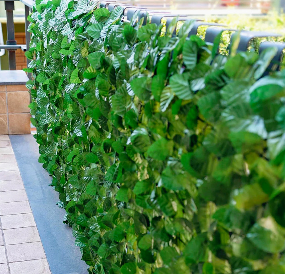 Siepe artificiale sintetica PVC 1x3m ombreggiante per balcone - ambraled