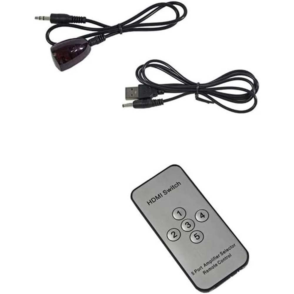 Switch hdmi 3d 1.3 5 in 1 out 1080p con telecomando full hd tv ps3 dvd - ambraled