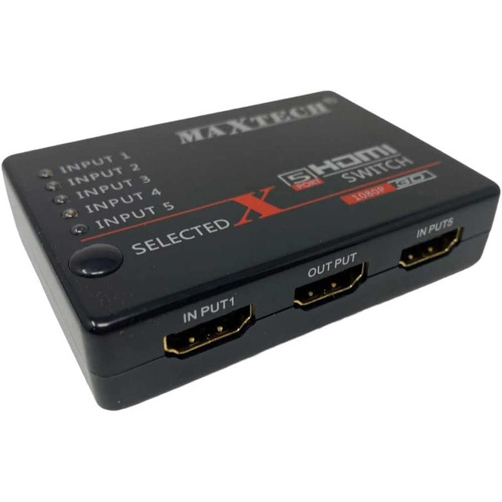 Switch hdmi 3d 1.3 5 in 1 out 1080p con telecomando full hd tv ps3 dvd - ambraled