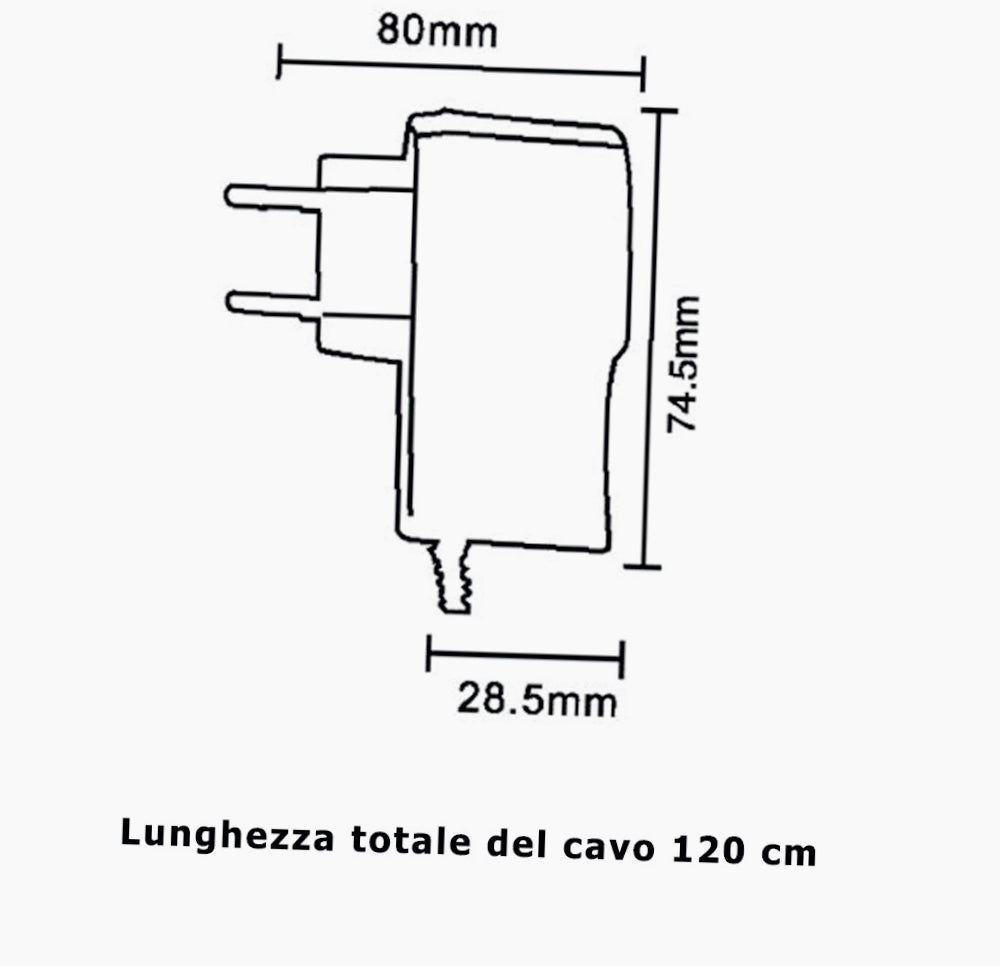 Alimentatore 12W 12V 1A – Trasformatore con spina e jack in uscita - ambraled