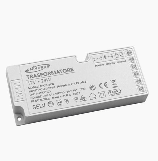 Alimentatore 230V → 12V 24W – 6 uscite / 3 ingressi - ambraled