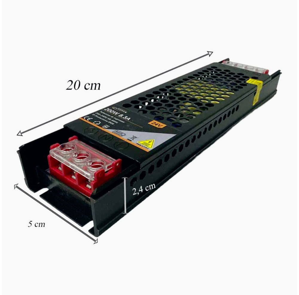 Alimentatore Stabilizzato 24V 200W Switching – 8.3A (8300mA) - ambraled