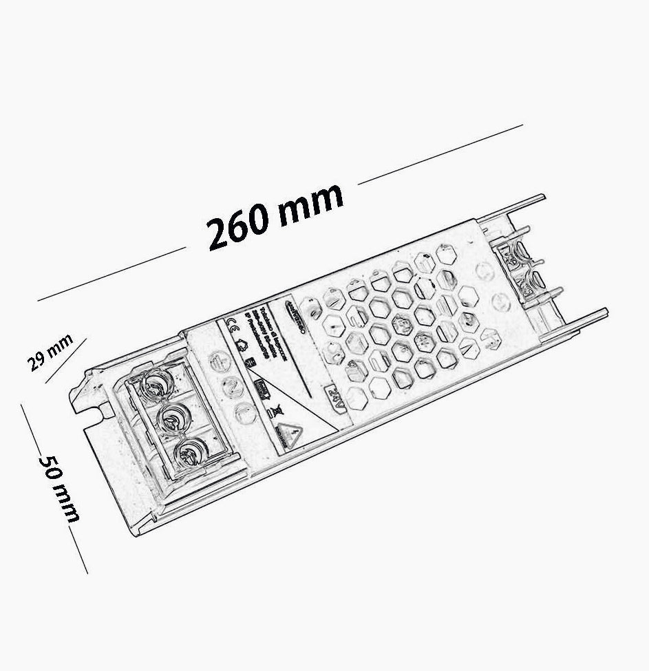 Alimentatore Stabilizzato 24V 300W Switching – 12.5A (12500mA) - ambraled