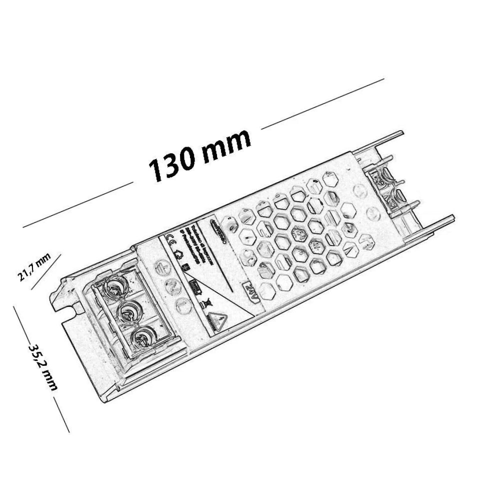 Alimentatore Stabilizzato 24V 60W Switching - 2.5A (2400mA) - ambraled