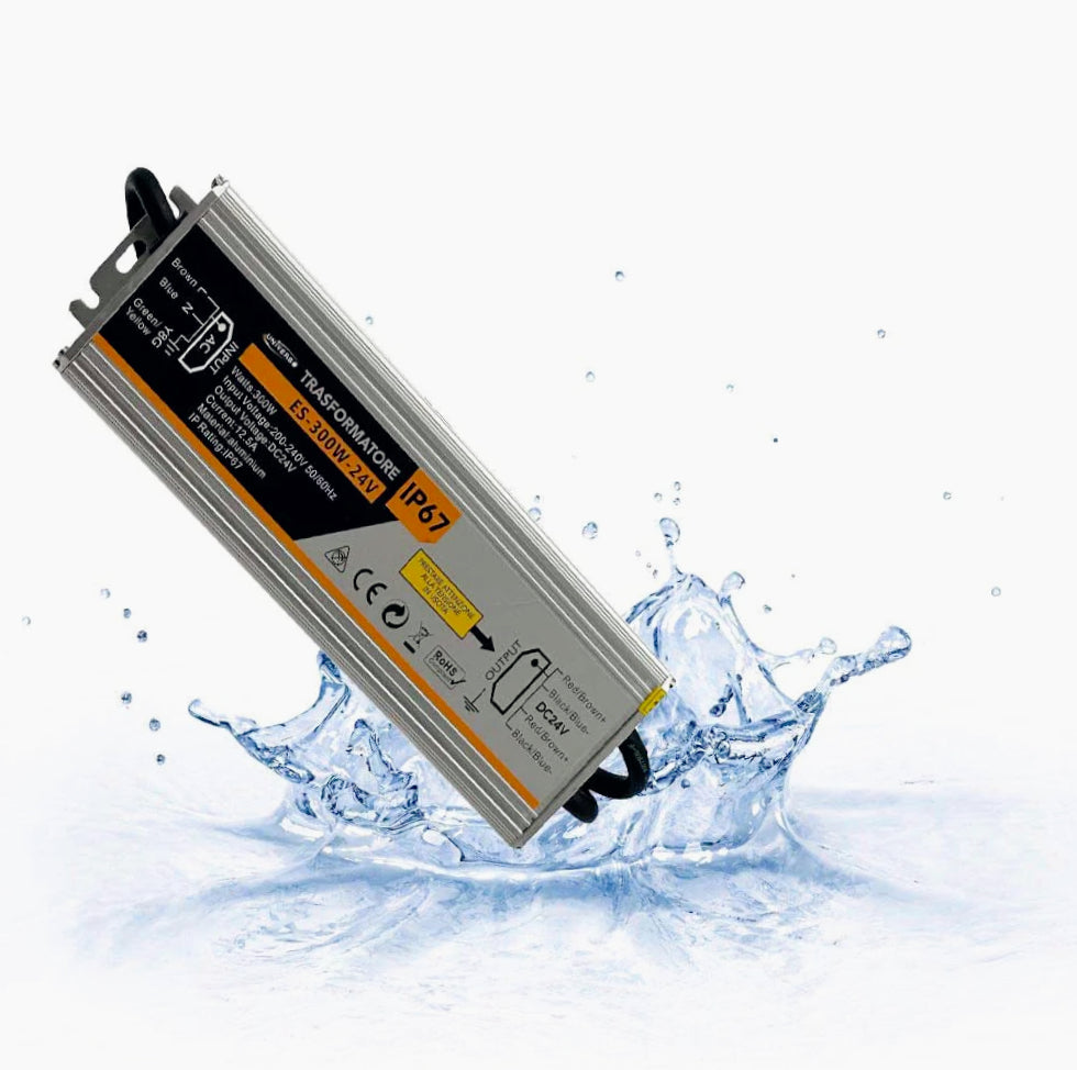 Alimentatore Stabilizzato Impermeabile 24V 12.5A 300W IP67 - 220V - ambraled