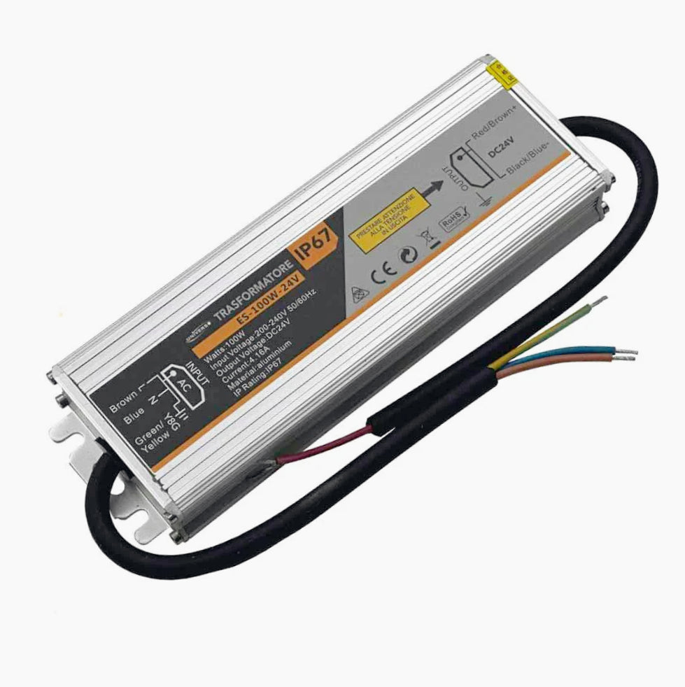 Alimentatore Stabilizzato Impermeabile 24V 4.16A 100W IP67 - 220V - ambraled