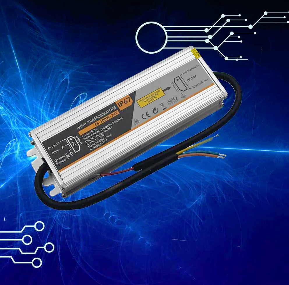 Alimentatore Stabilizzato Impermeabile 24V 4.16A 100W IP67 - 220V - ambraled