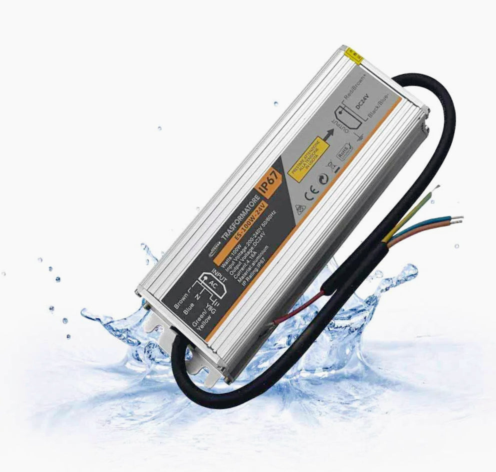 Alimentatore Stabilizzato Impermeabile 24V 4.16A 100W IP67 - 220V - ambraled