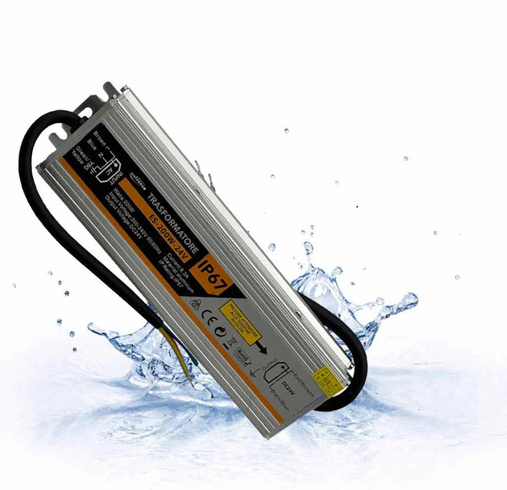 Alimentatore Stabilizzato Impermeabile 24V 8.3A 200W IP67 - 220V - ambraled