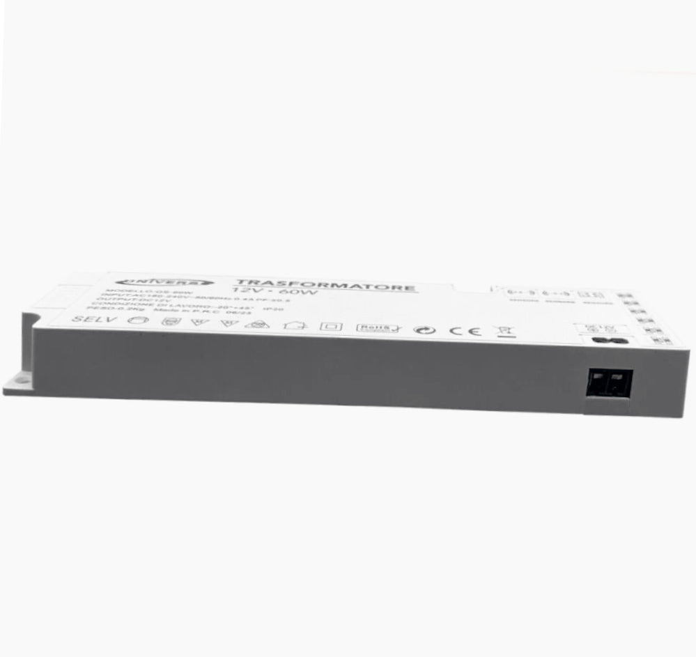 Alimentatore trasformatore da 230v a 12v 60 watt 6 uscite 3 ingressi - ambraled