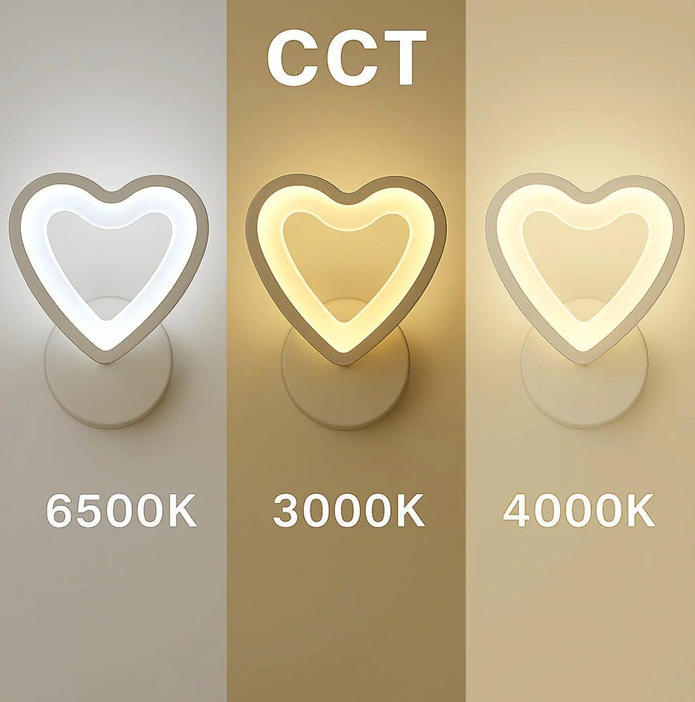 Applique LED a cuore 6W – Regolazione CCT, lampada per parete - ambraled