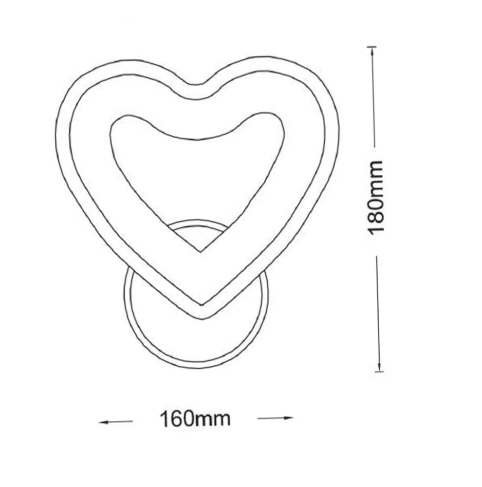 Applique LED a cuore 6W – Regolazione CCT, lampada per parete - ambraled