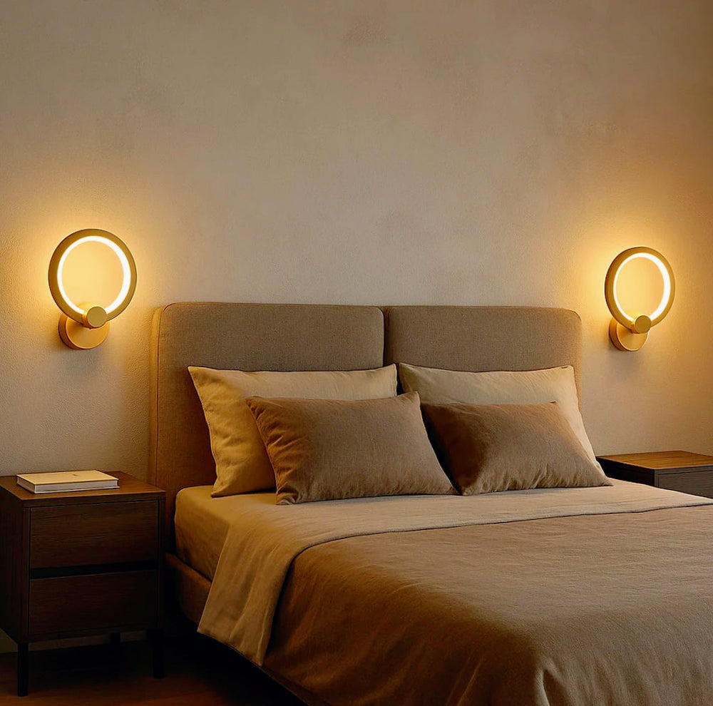 Applique led forma di cerchio 9 watt tecnologia CCT lampada da parete - ambraled