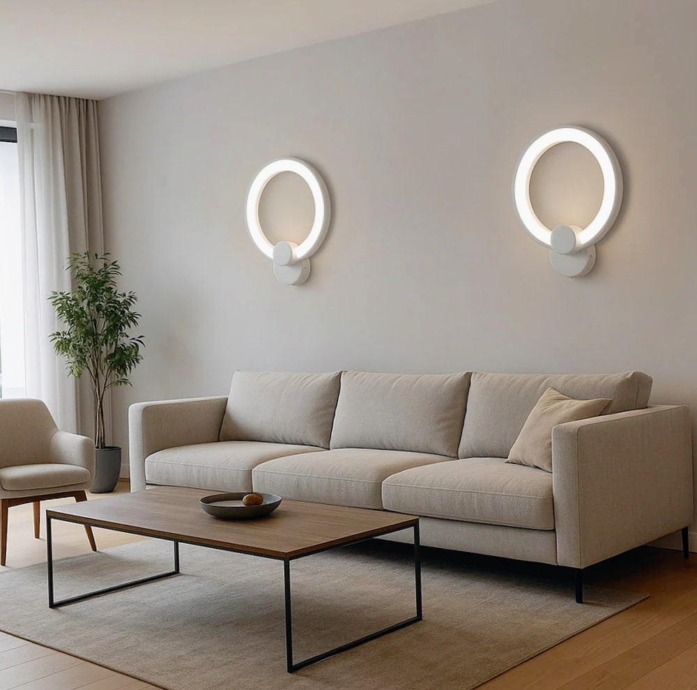 Applique led forma di cerchio 9 watt tecnologia CCT lampada da parete - ambraled